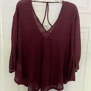 Women’s lucky brand striped, flowy top. Never worn